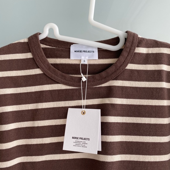 Norse Projects Holger Compact Cotton Bold Stripe Tee - Picture 5 of 12